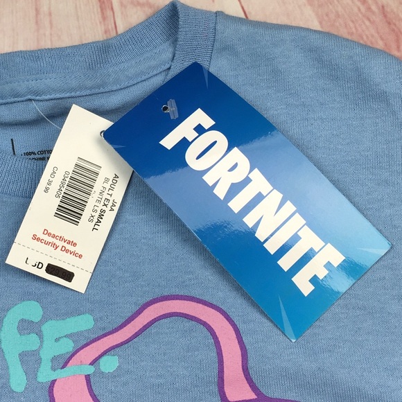 ➡️Fortnite Chug Life Blue Long Sleeve Tee Size XS and Small - Picture 6 of 8